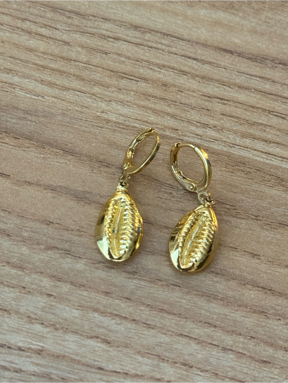 Mayamar Gold Cowrie Shell Drop Earrings - Women Jewelry